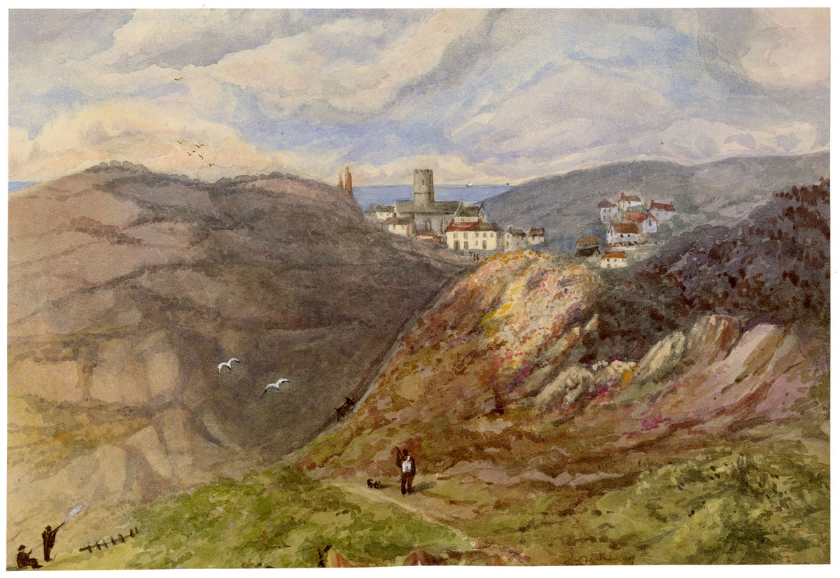 Elizabeth Middleton Powell, Morte Point near Ilfracombe, North Devon – 1858 watercolour painting