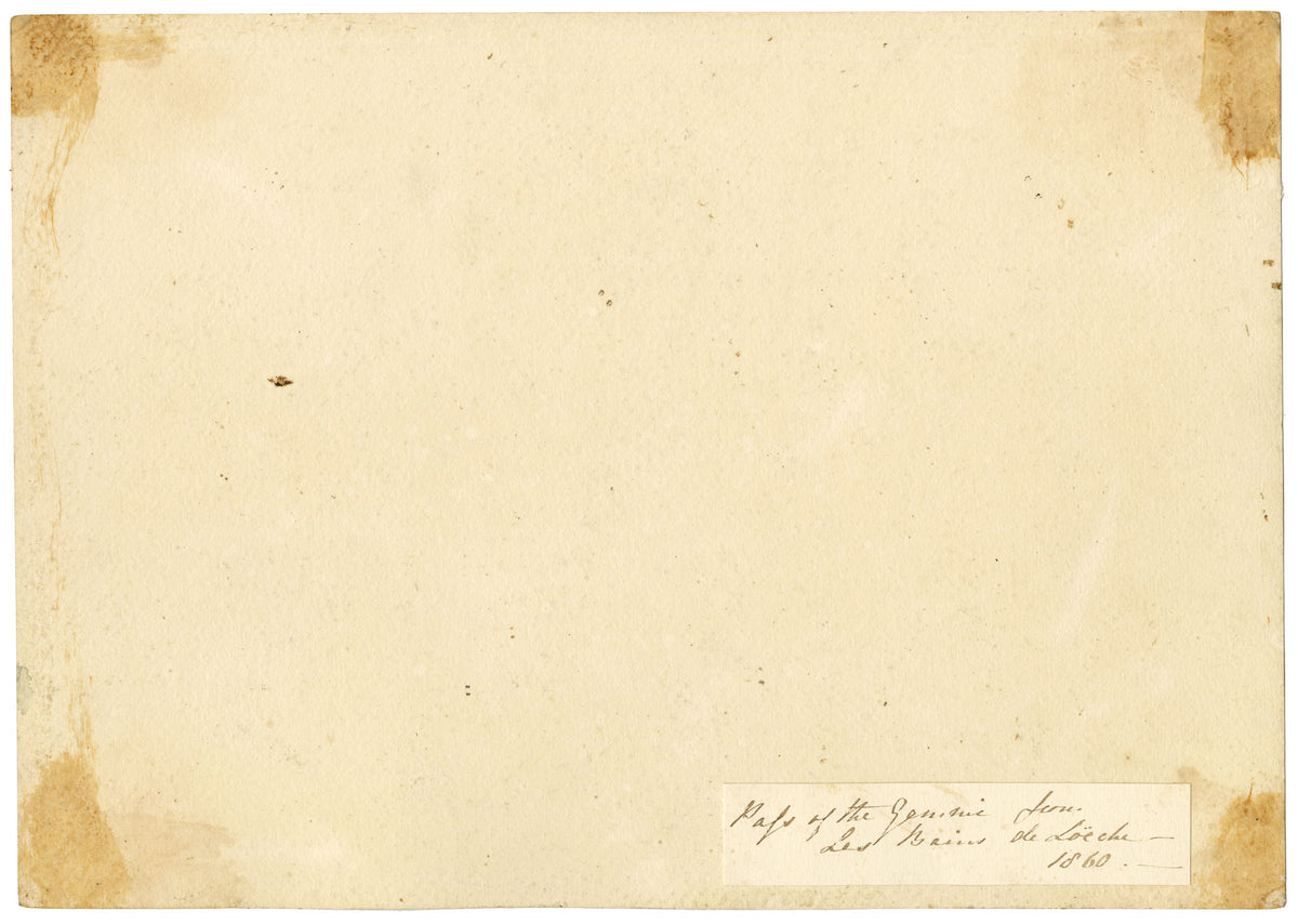 Elizabeth Middleton Powell, Gemmi Pass from Loèche-les-Bains, Switzerland – 1860 watercolour painting