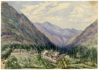 Elizabeth Middleton Powell, Bagnères-de-Luchon, Hautes-Pyrénées, France – 1859 watercolour painting