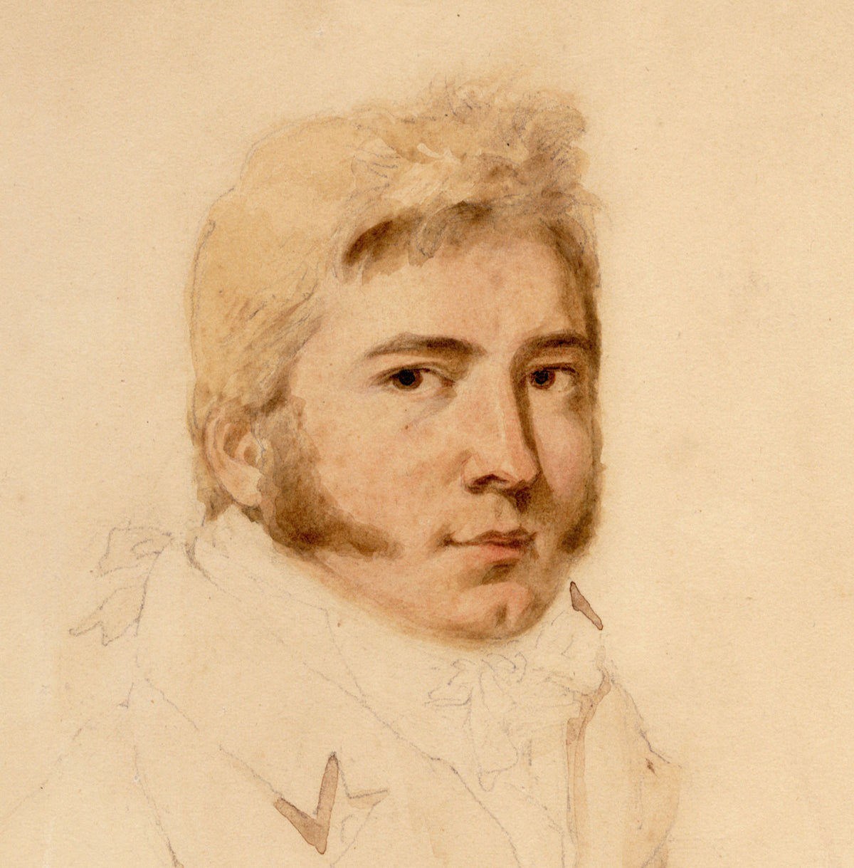 Alfred Edward Chalon RA, Portrait of Charles Battye of The Gore, Kensington, London Merchant  – Mid-19th-century watercolour painting