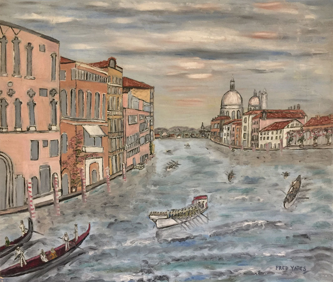 Fred Yates, Grand Canal, Venice – Original mid-20th-century oil painting