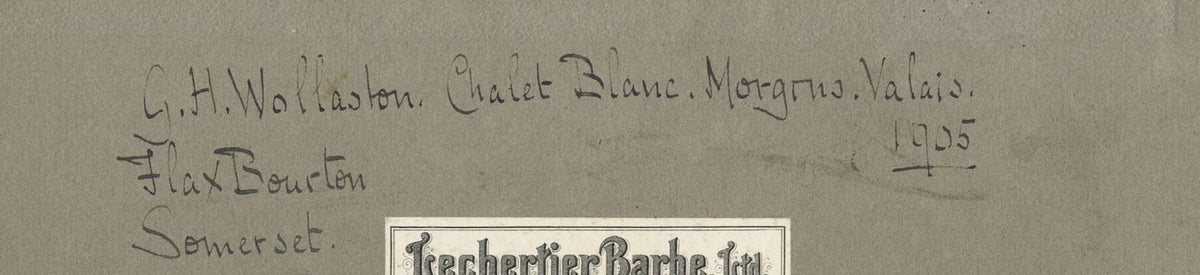 GH Wollaston, Refugios de montaña, Aralla, España – Dibujo a tinta de principios del siglo XX