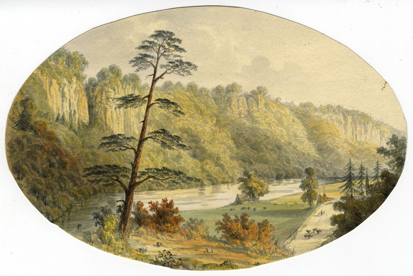 Ellis, River Derwent, Matlock, Peak District –Mid-19th-century watercolour