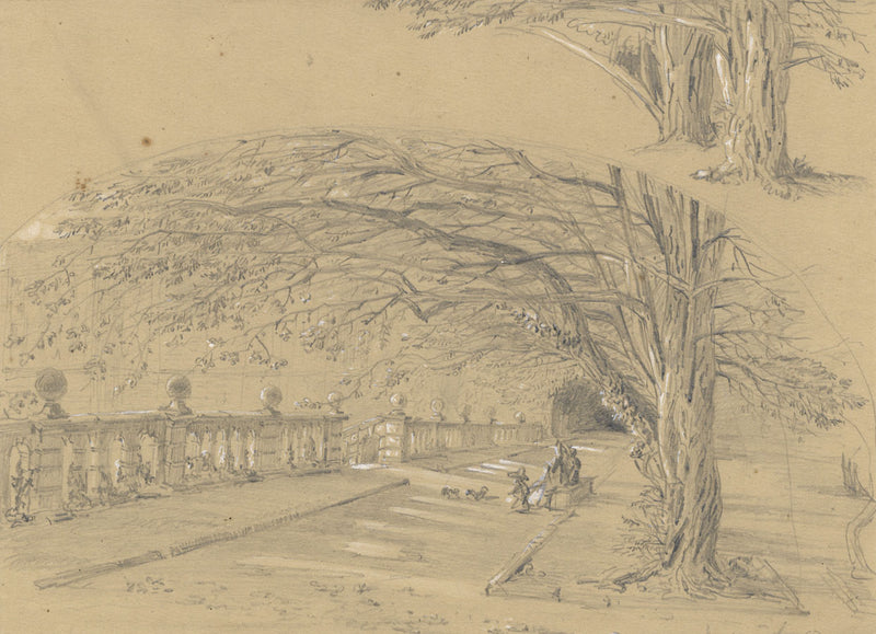 Ellis, Elizabethan Terraces Haddon Hall, Peak District –Mid-19th-century drawing