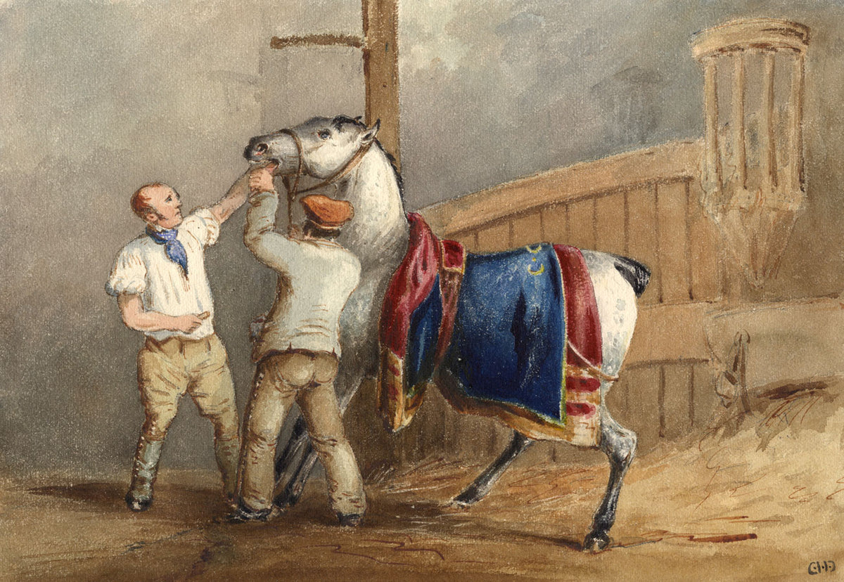 Charles Cooper Henderson, Carriage Horse – Mid-19th-century watercolour painting