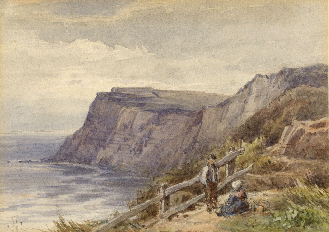 Frederick George Reynolds,Cliffs Isle of Wight,19th-century watercolour painting
