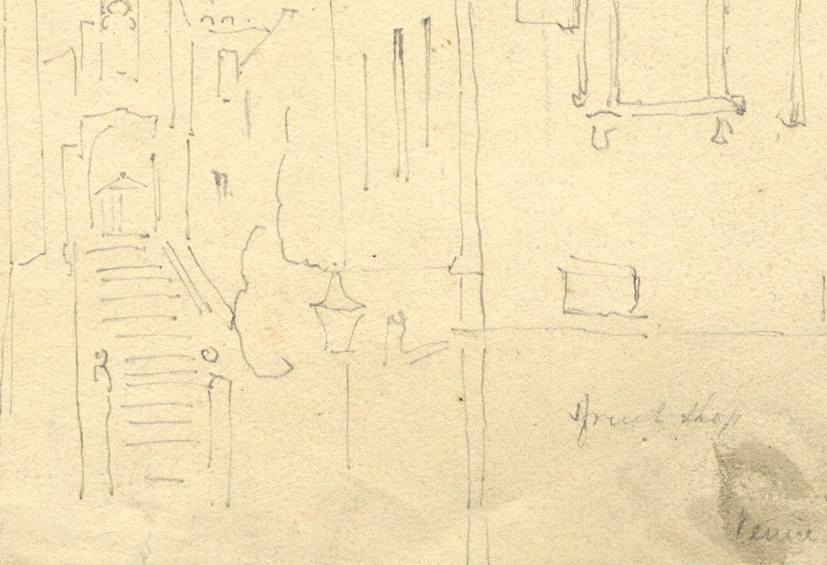 Attribuzione di James Holland OWS, Studio di Venezia – Disegno a grafite di inizio XIX secolo