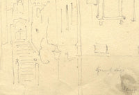 Atribuido por James Holland OWS, Estudio de Venecia – Dibujo a grafito de principios del siglo XIX