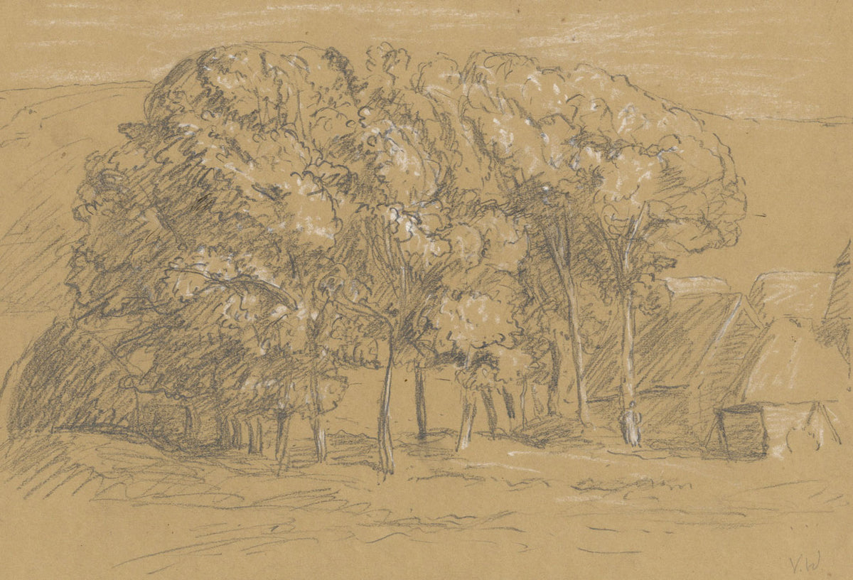 Vernon Wethered NEAC, Farmhouse, Seaford, Sussex –Early C20th graphite drawing