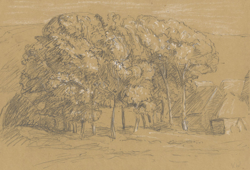 Vernon Wethered NEAC, Farmhouse, Seaford, Sussex –Early C20th graphite drawing