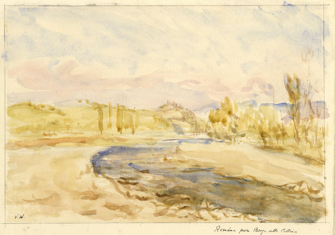 Vernon Wethered NEAC, Romena from Borgo alla Collina – Early C20th watercolour