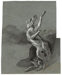 Caccia al cinghiale da Abraham Danielsz. Hondius – Disegno a gesso di inizio XIX secolo