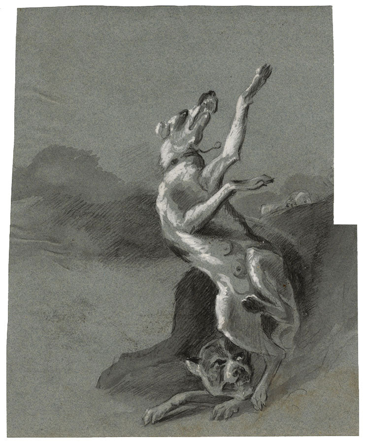 Caccia al cinghiale da Abraham Danielsz. Hondius – Disegno a gesso di inizio XIX secolo