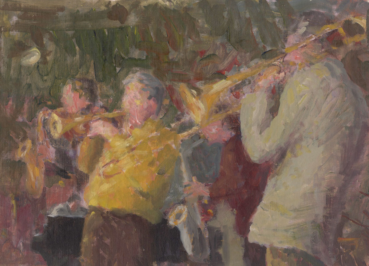 Attrib. Gordon Radford, Jazz Band Musicians – Original contemporary oil painting