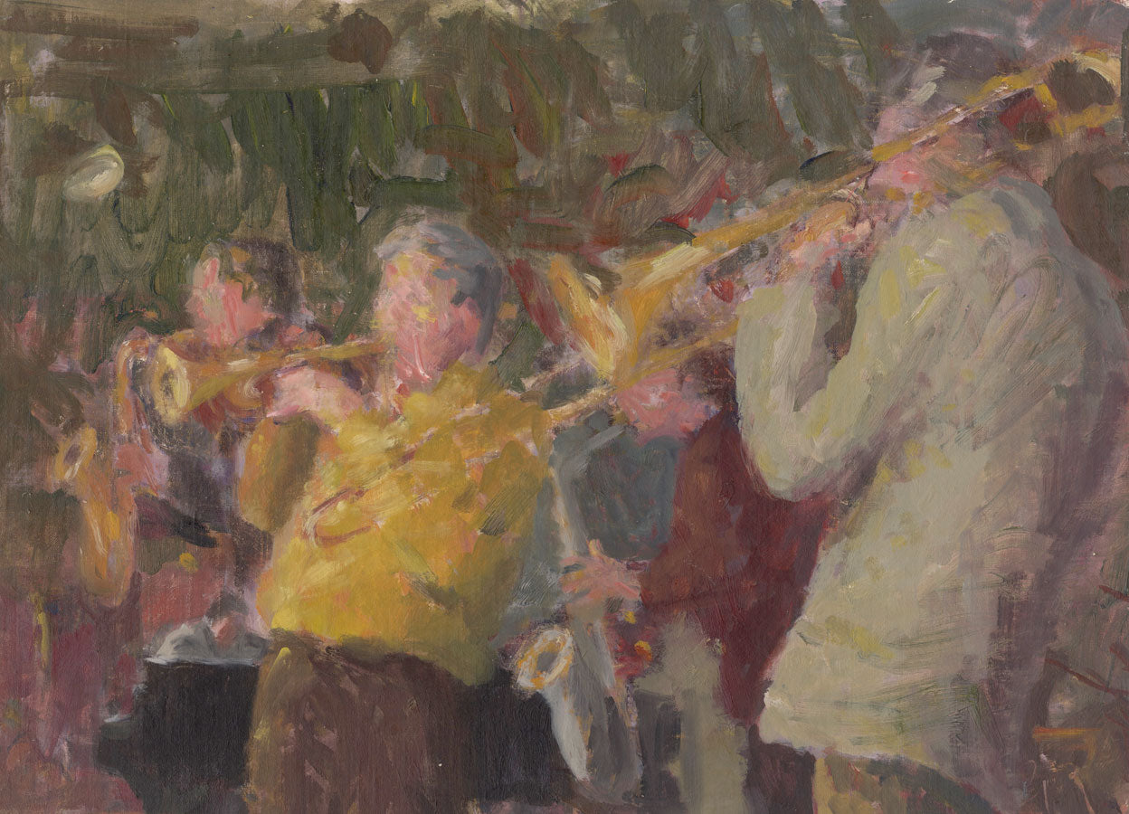 Attrib. Gordon Radford, Jazz Band Musicians – Original contemporary oil painting