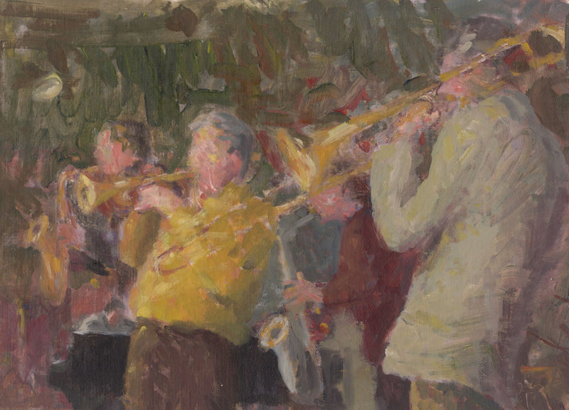 Attrib. Gordon Radford, Jazz Band Musicians – Original contemporary oil painting