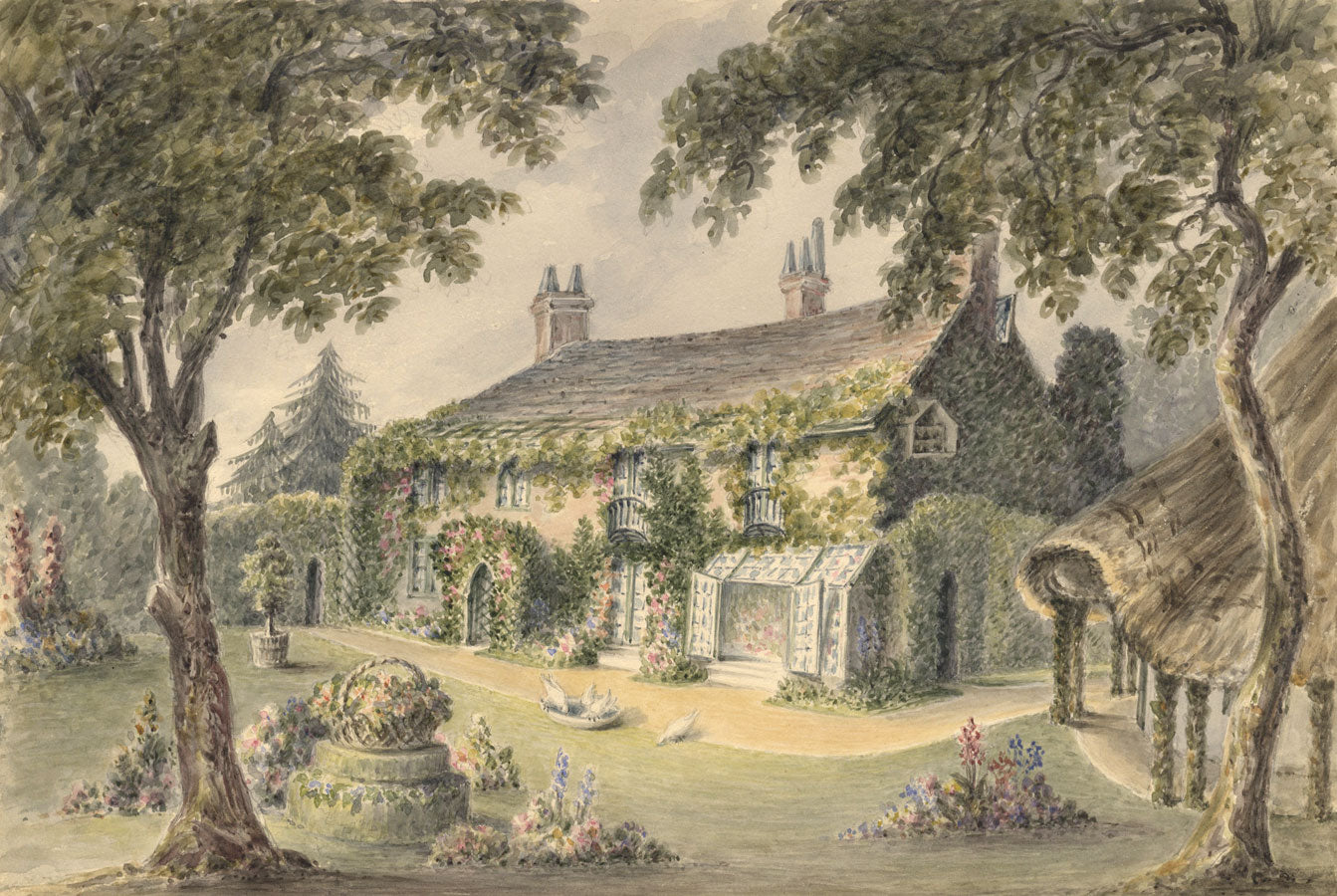 Caroline Anne Bowles (Southey), Buckland, Lymington – 19th-century watercolour painting