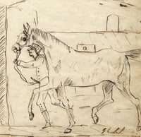 Charles Loraine-Smith, Horse Lead to Stables – Early 19th-century ink drawing