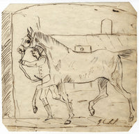 Charles Loraine-Smith, Horse Lead to Stables – Early 19th-century ink drawing