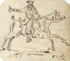 Charles Loraine-Smith, Gentleman on Horseback – Original 1833 pen & ink drawing