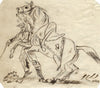 Charles Loraine-Smith, Rearing Horse & Rider – Original 1833 pen & ink drawing