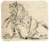 Charles Loraine-Smith, Rearing Horse & Rider – Original 1833 pen & ink drawing