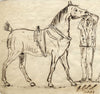 Charles Loraine-Smith, Horse & Rider – Original 1833 pen & ink drawing
