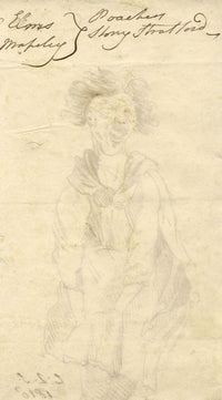 Charles Loraine-Smith, Portrait of Anguish – Original 1818 pen & ink drawing