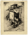 Bennett, Old Town, Antibes, Côte d’Azur – Early 20th-century etching print