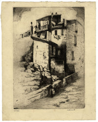 Bennett, Old Town, Antibes, Côte d’Azur – Early 20th-century etching print