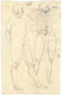 William Lock the Younger, Soldiers in Armour – Original c.1780 graphite drawing