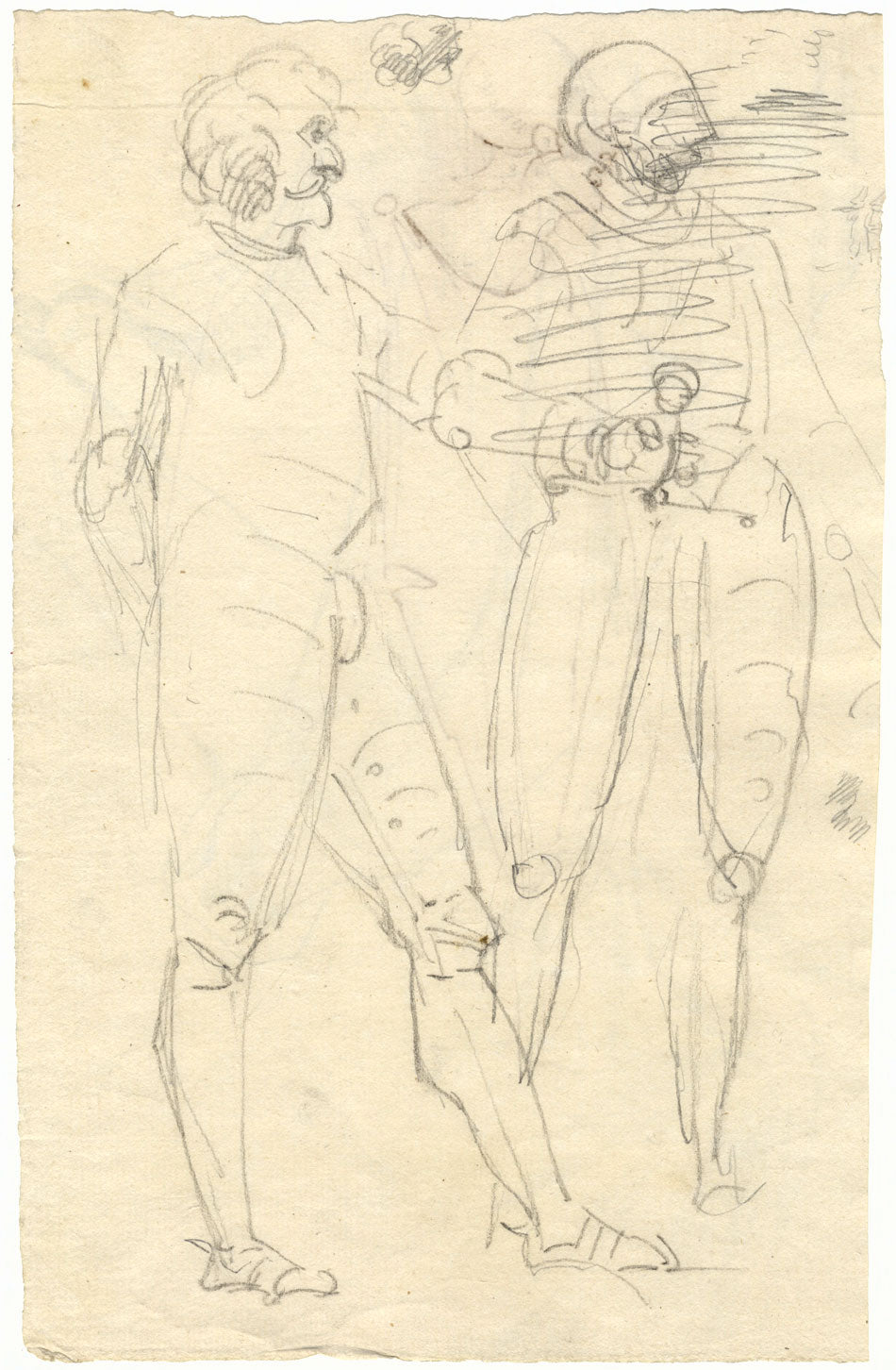 William Lock the Younger, Soldiers in Armour – Original c.1780 graphite drawing
