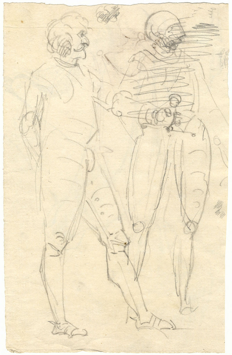 William Lock the Younger, Soldiers in Armour – Original c.1780 graphite drawing