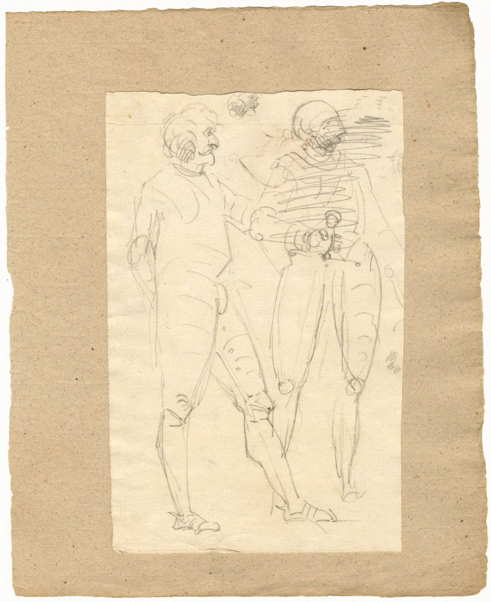 William Lock the Younger, Soldiers in Armour – Original c.1780 graphite drawing