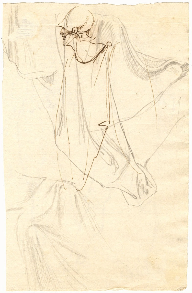 William Lock the Younger, Soldiers in Armour – Original c.1780 graphite drawing