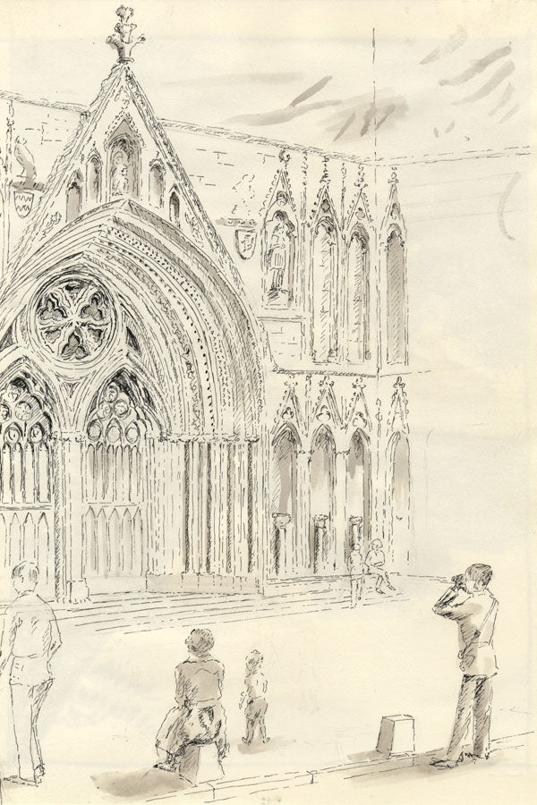 E.F. Hearfield, York Minster Cathedral – Original 1980s pen & ink drawing