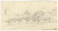 George Arnald ARA, Pont des Arts & Pont Neuf, Paris – c.1818 graphite drawing