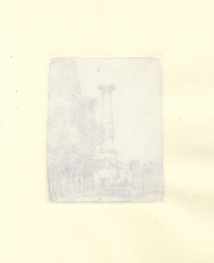 George Arnald ARA, Barrière du Trône, Paris – Original c.1818 graphite drawing