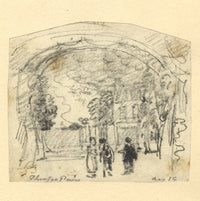 George Arnald ARA, At the Theatre, Paris – Original c.1818 graphite drawing