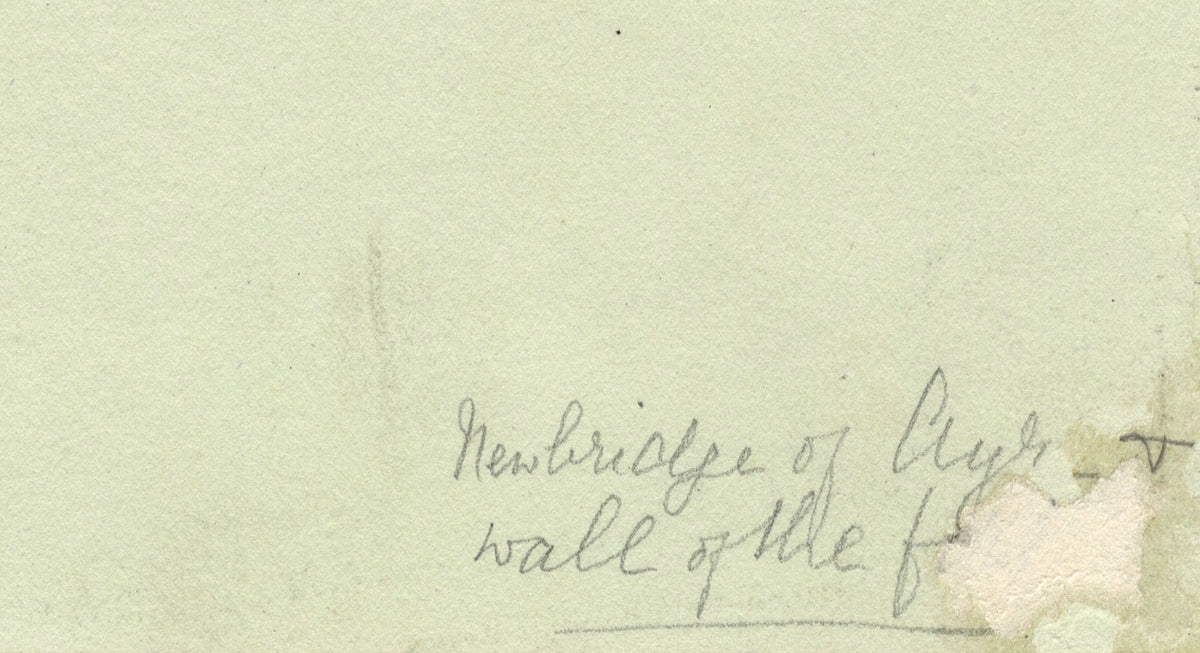 Miller's Folly Fort &amp; New Bridge, Ayr – Acquerello di metà Ottocento