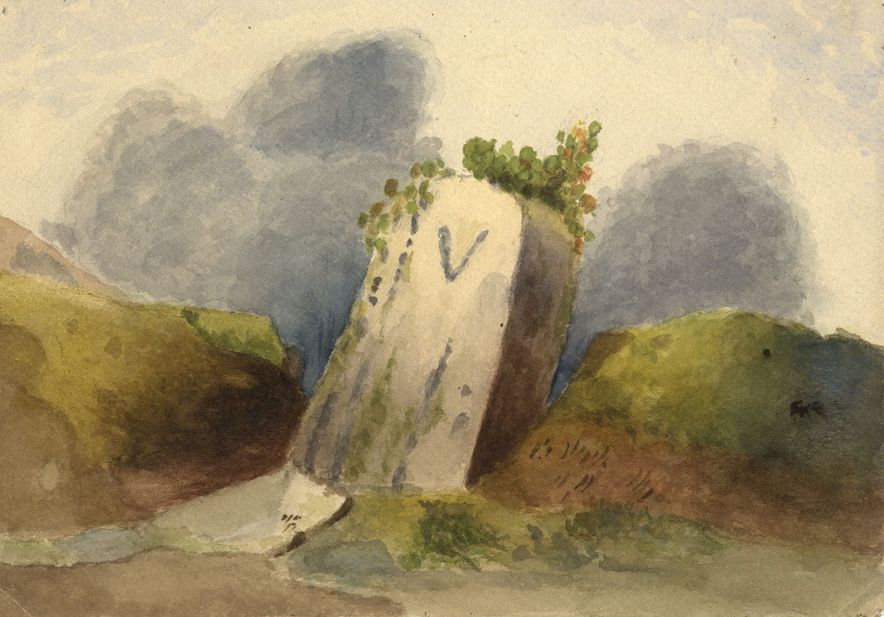 Dashwood, Milestone, Five Miles from Torquay –Original 1876 watercolour painting