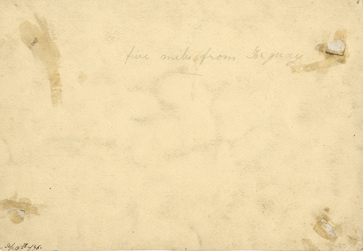 Dashwood, Milestone, a cinque miglia da Torquay – Dipinto ad acquerello originale del 1876