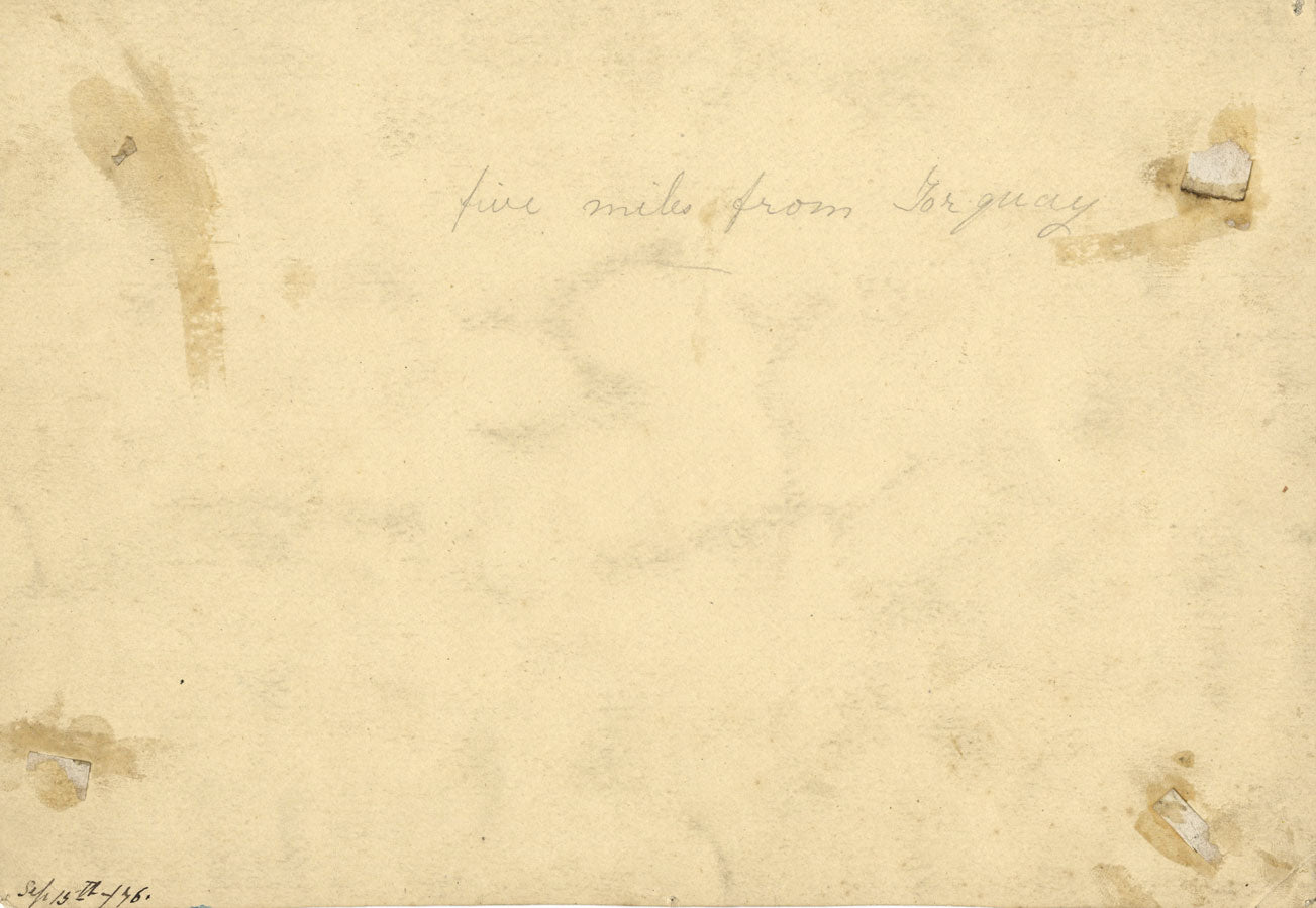 Dashwood, Milestone, a cinque miglia da Torquay – Dipinto ad acquerello originale del 1876