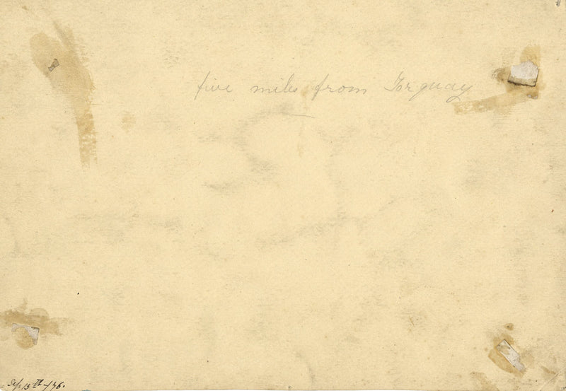 Dashwood, Milestone, a cinque miglia da Torquay – Dipinto ad acquerello originale del 1876