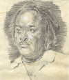D. Clarke, Indigenous Person with Piercings – Original 1960s graphite drawing