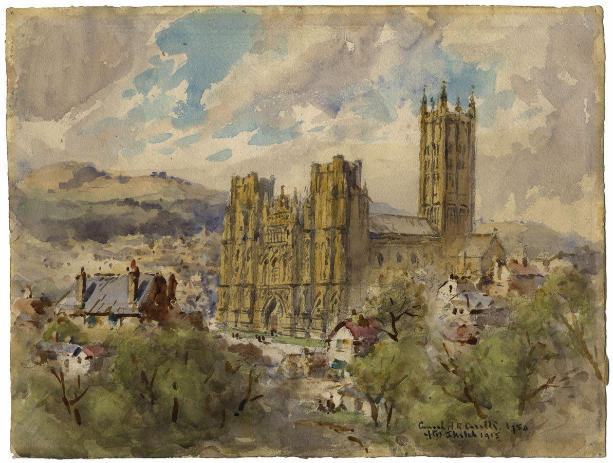 Conrad HR Carelli, Cattedrale di Wells – Acquerello originale del 1954