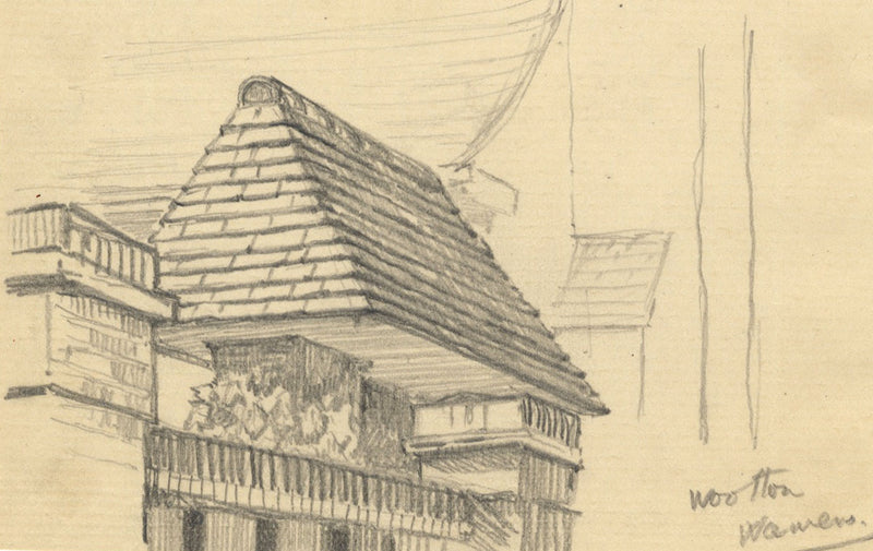 Kenneth E. Wootton, Architectural Roof Detail – 1910s graphite drawing