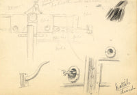 Kenneth E. Wootton, Details of Boat, Lincoln – Original 1940s graphite drawing