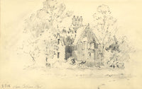 W.J. Lawrence, Thatched Cottage, Near Cobham, Kent – 1938 graphite drawing