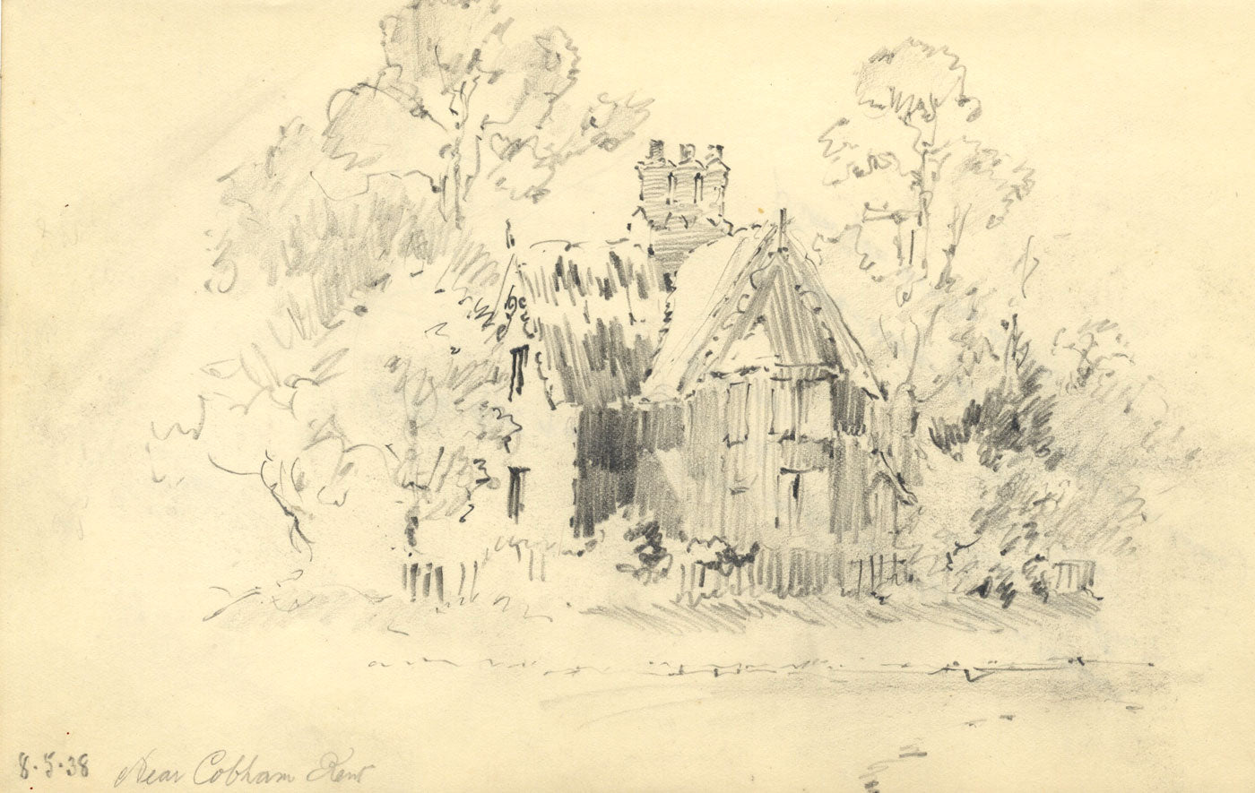 W.J. Lawrence, Thatched Cottage, Near Cobham, Kent – 1938 graphite drawing